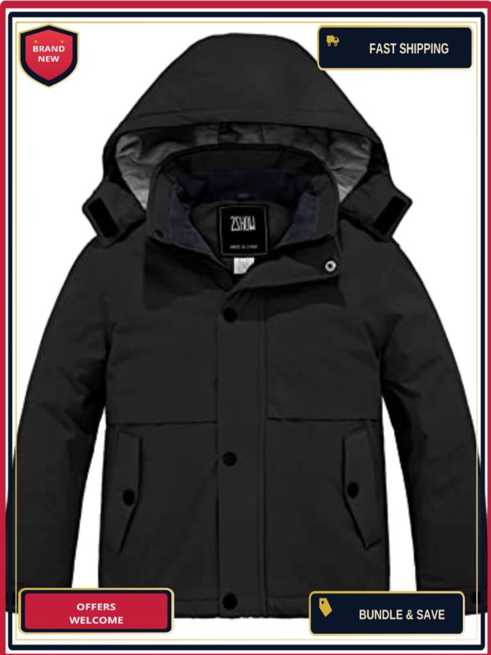 Winter Waterproof Ski Jacket Fleece Lined Boys Snowboard Coat